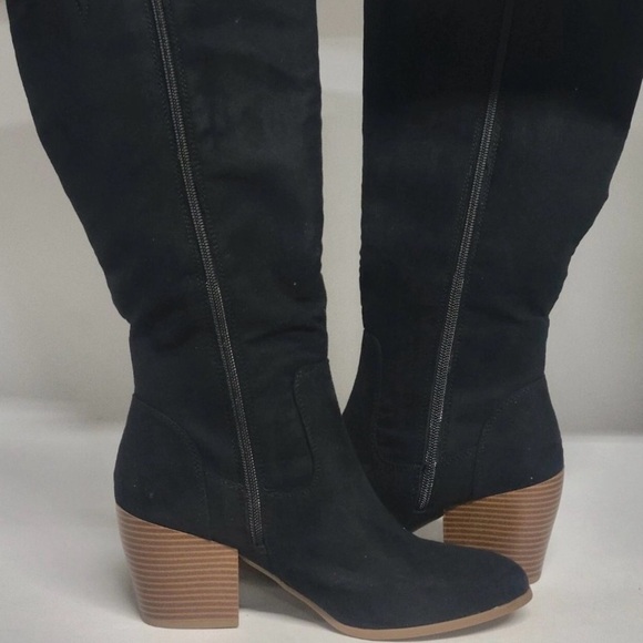 Style & Co. Warrda Knee High Boots Black, Women’s Size 11, Block Heel, Side Zip - Picture 3 of 10